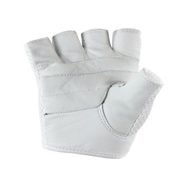 Mesh Net Training Gym Gloves White Finger Less Gloves for Weight Lifting, Cross Training, Calisthenics, Cycling and Other Sports (Large)