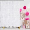 WestWeir Ruffle Shower Curtain,84-inches Extra Long,White Ruffled Bath Curtains for