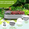 zizin 2 Pack Galvanized Raised Garden Bed Metal Oval Raised