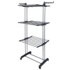 Dual Side Wings Rolling Collapsible Clothes Drying Rack Laundry Dryer