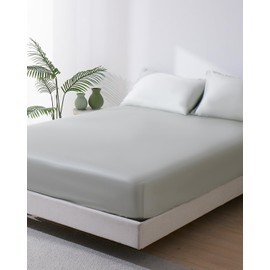 ZonLi Cooling Fitted Sheets,100% Rayon Derived from Bamboo Cooling Fitted Sheet Queen Size for Hot Sleeper, Deep Pocket Up to 39", Soft Bed Sheets, Hotel Silky Bedding Set,Iceberg Green