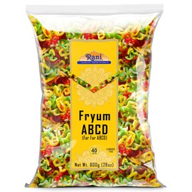 Rani Far Far / Fryums (Wheat & Tapioca Pellet) ABCD Shape 28oz (800g) ~ Vegan, Kosher, Uncooked, Used to Make Papad, Bhungra / Chip Snack