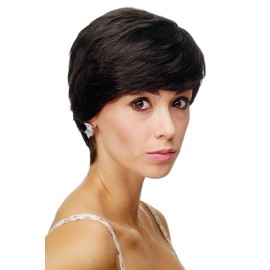 WIG ME UP - K7-01HH-4 Lady Quality Wig 100% Human hair exquiste classy style parting dark brown