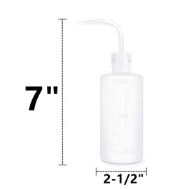 APUXON Wash Bottle 2pcs 8oz(250ml) Narrow Mouth Squeeze Bottle Medical Lab Plastic Safety Squeeze Bottle No Spill Bend Mouth Watering Cans