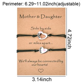 Matching Mother Daughter Bracelets Set for 2 Daughter Mom Mothers Day Gifts for Women Mother Hollow Heart Bracelet Gift for Mother Mommy Daughter Birthday Graduation Gifts for Teen Girls Bracelets