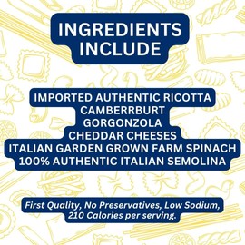 Corabella Ricotta & Spinach Fresh Pure Cheese Tortellini Pasta with Eggs, Gouda, Mozzarella Cheese, Sunflower Oil. Convenient Pack of 3 (8.8 Oz Each)