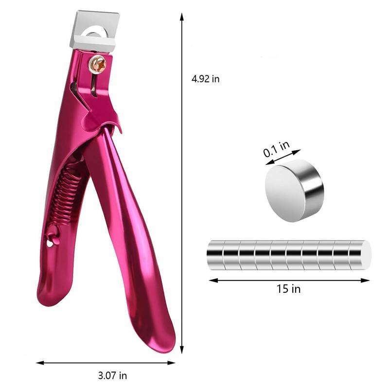 Sharp Blade Acrylic False Nail Clipper with Magnet Size Adjustment