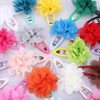 LALAFINA Chiffon Flower Hair Clips Fabric Floral Brooch Pins Alligator
