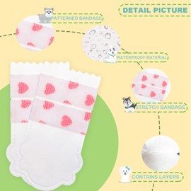 20pcs Disposable Dog Booties,Dog Shoes,Wound Recovery Boot for Dogs,paw Protectors,Waterproof and Non-Slip,Breathable Lightweight Dogs Boots for Small Medium Large Dogs. (Small(Red Heart) 2)