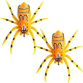 Soft Fishing Lures, Orange Spider Fishing Lure Soft Rubber Bass Baits for Pike Trout Walleye (Pack of 2)