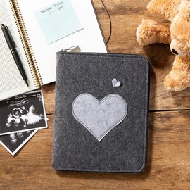 luxdag Mom's Organiser A5 with Zip Made of Felt (Choice of Colour and Motif) - Cover for Maternity Passport, Examination Book, Ultrasound Pictures & Vaccination Certificate - Gift for Mothers and