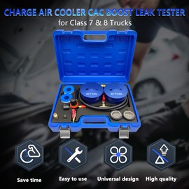 ZKTOOL Charge Air Cooler CAC Boost Leak Tester with 4" 3.5" 3" Billet End Caps, Aluminum CAC Pressure Tester with 150 psi Regulator Extension Line US & EU Air Fittings for Class 7 & 8 Trucks