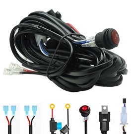 Interruptor de relé de luz automotriz de 12 V, interruptor de botón general automotriz con arnés, interruptor de relé de luz de coche, kit de relé de coche de arnés, kit de relé de fusible de encendido/apagado de luz antiniebla