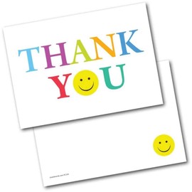 doodlecards Thank You Cards Thankyou Postcards Smiley Face Pack of 20 Cards & Envelopes. Printed in UK, Premium Quality & 100% Recyclable.