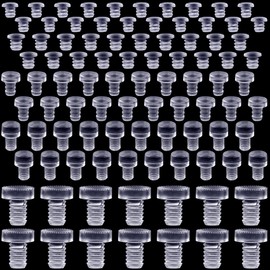 SmallCat 50 PCS Cabinet Door Bumper with Stem, Clear Rubber Grippers Conical Shaped, Glass Table Top Anti Slip Pads 5 Sizes