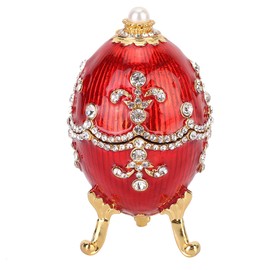 Tyenaza Faberge Egg Shiny Diamond Easter Egg Metal Craft Home Desktop Decoration Jewelry Box Gifts