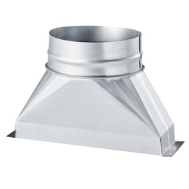 VEVOR Duct Boot, 3-1/4 x 10 x 6 inch Duct End Boot, Galvanized to Round Transition Galvanized Floor Register Tool for Center Ventilation & HVAC System, Easy Installation,Silver (6 in Round Pipe)