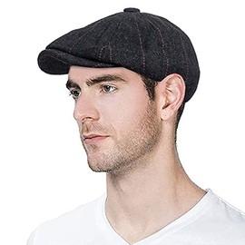 YSense Beau 2 Pack Flat Caps Hats Winter Caps Mens Beret Hats for Men Cotton and Wool Fabric Warm Hat