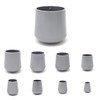 14mm Rubber Feet, Grey Tube End Caps, Pack of 4