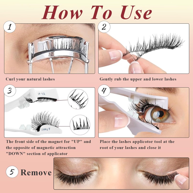 CIGAA Magnetic Eyelashes with Applicator All in One Box, 1