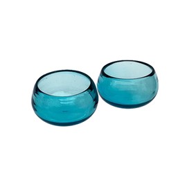 The Curated Pantry Hand Blown Mezcal + Tequila Glasses | Mezcal Copitas | Made in Mexico - Set of 2 (7 Colors Available) (Turquoise, 3 fl oz)