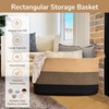 Goodpick Woven Blanket Basket, 21.6" x 14.9" x 11.8" Wicker