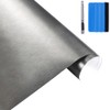 NewL Brushed Stainless Steel Grey Vinyl Film 30cm x 150cm