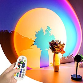 Balkwan 16 Color Remote Sunset Lamp Sun Projection Lamp Romantic Visual Led Light Network Light with USB Modern Night Light for Living Room Bedroom DÃ©cor