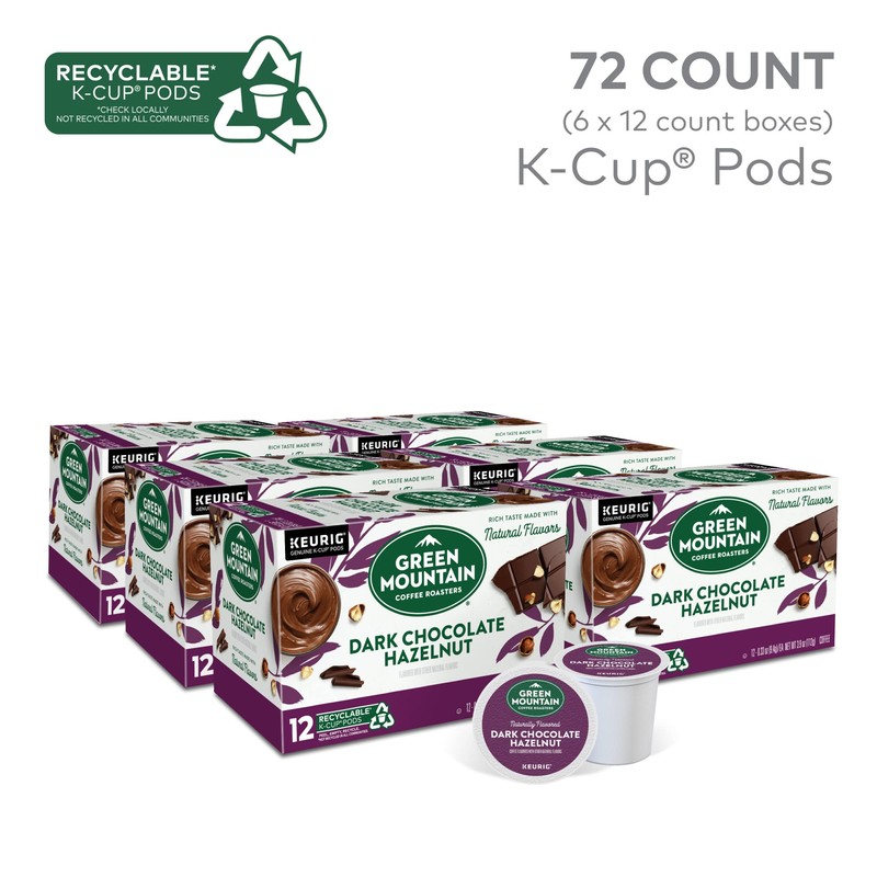Green Mountain Coffee Roasters Dark Chocolate Hazelnut Coffee, Keurig Single