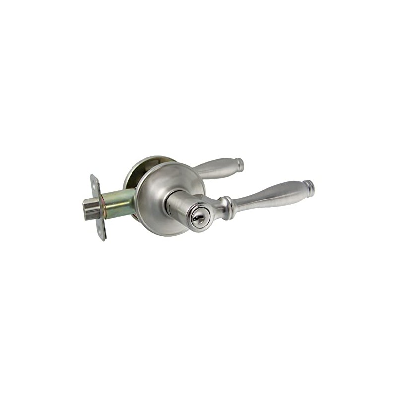 Designers Impressions Villa Design Satin Nickel Entry Door Lever (Front