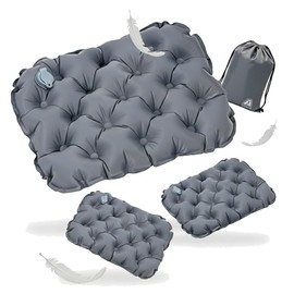 3 Pieces Portable Cushion, Portable Air Type, Ultra Lightweight, Fast Inflation, For Travel, Office, Nighttime Bus, Picnic