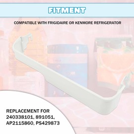 Kojem 240337901 240337904 240337905 Replacement Refrigerator Door Bin Shelf Compatible with Frigidaire Refrigerator Replacement for 891047, AH429868, AP2115858, EA429868, PS429868 White ABS Plastic