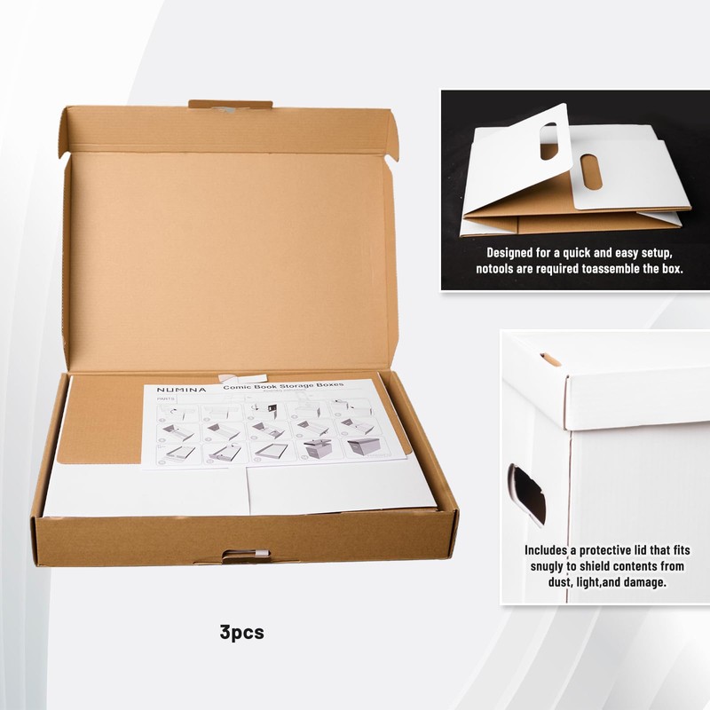 NUMINA Comic Book Boxes – 3 Pack Short Boxes |