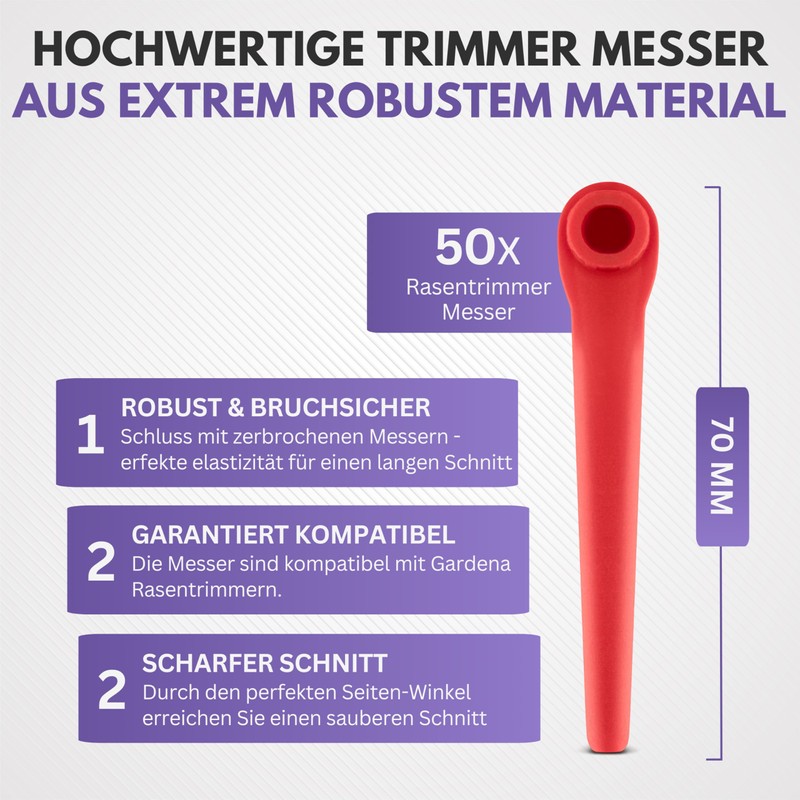 Filzada ® 50 x Grass Trimmer Blades Suitable for Gardena