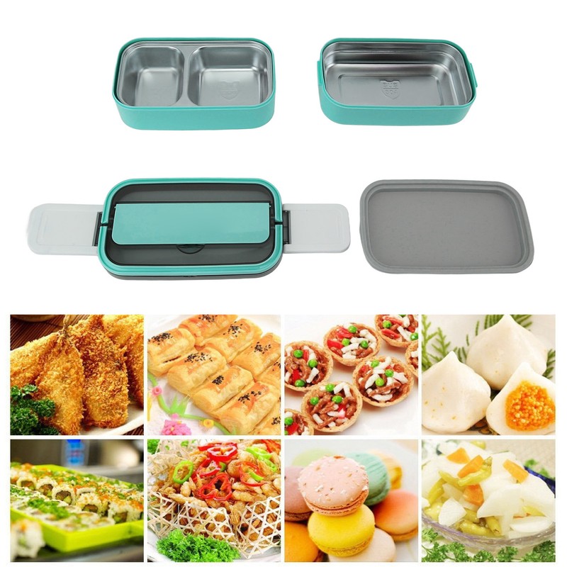 Lunch Box Double Layer Microwave Safe Leakage Proof Stainless Steel