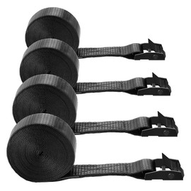 Digank Tie Down Straps Cargo Lashing Straps, Heavy Duty Cam and Cinch Straps 1" x 6.5' for Luggage, Kayak, Truck, Trailer, Motorcycle, Black, 4 Pack