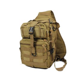 Hebetag Sling Bag Hiking Backpack for Men Women Travel Outdoor Tactical Military Camping Walking Mountain Climbing Crossbody Shoulder Pack Casual Ruckpack Khaki