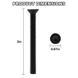 5/16-18 x 3 Trailer Deck Screws Flat Head Floorboard Thread Cutting Screws, T-40 Drive Alloy Steel, Black Phosphate Finish Type (Star - Six Lobe Drive) 20 Pack
