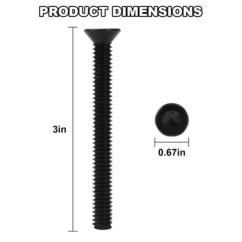 5/16-18 x 3 Trailer Deck Screws Flat Head Floorboard Thread
