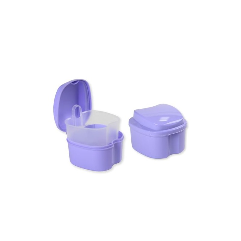 Genco Dental Denture Case, Denture Box with Strainer, Night Cleaner