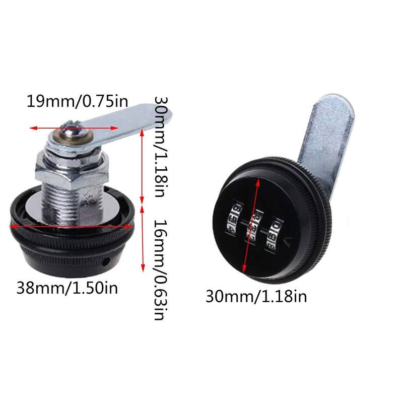 1PCS 20 mm Password Lock 3 Digit Combination Door Lock