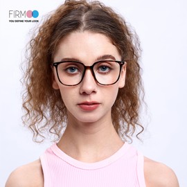 Firmoo Oversized Blue Light Blocking Glasses for Women/Men, Tortoise Square Frame Computer Gaming & Phone Eyewear Anti Eyestrain, WX3437