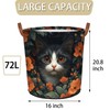 Mozaigos Cat in Flowers Laundry Basket Waterproof Collapsible Hamper With