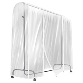 GEMMAHW 4ft Clothes Rail Cover, Transparent Cover for Clothes Rail, Garment Rack Cover, 120cm Clothing Rail Cover with Zip, for Dust and Moisture Proof