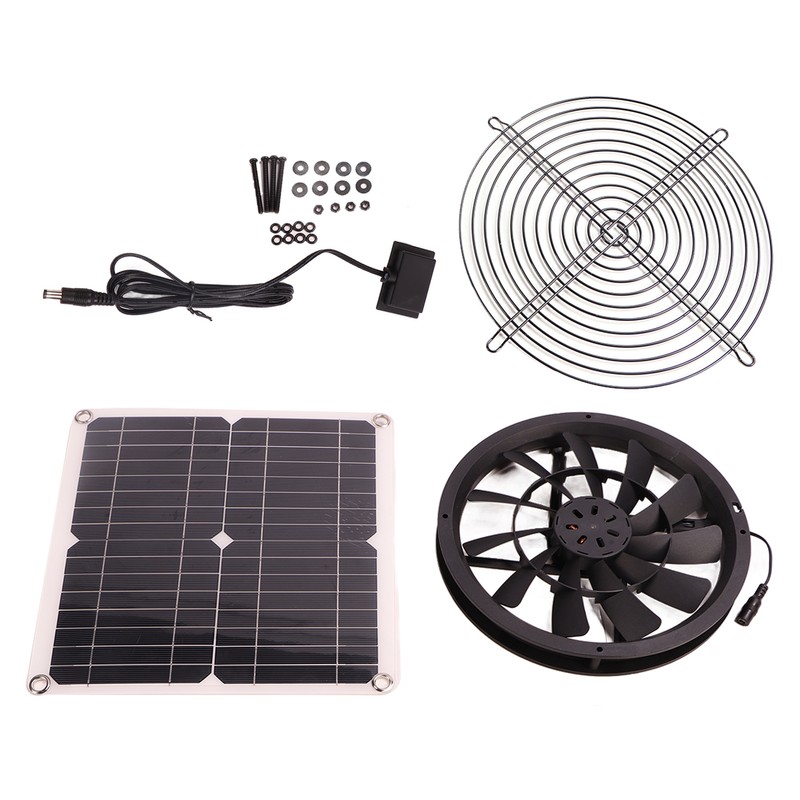 18V 12W Solar Exhaust Fan Kit Waterproof DC Brushless Round