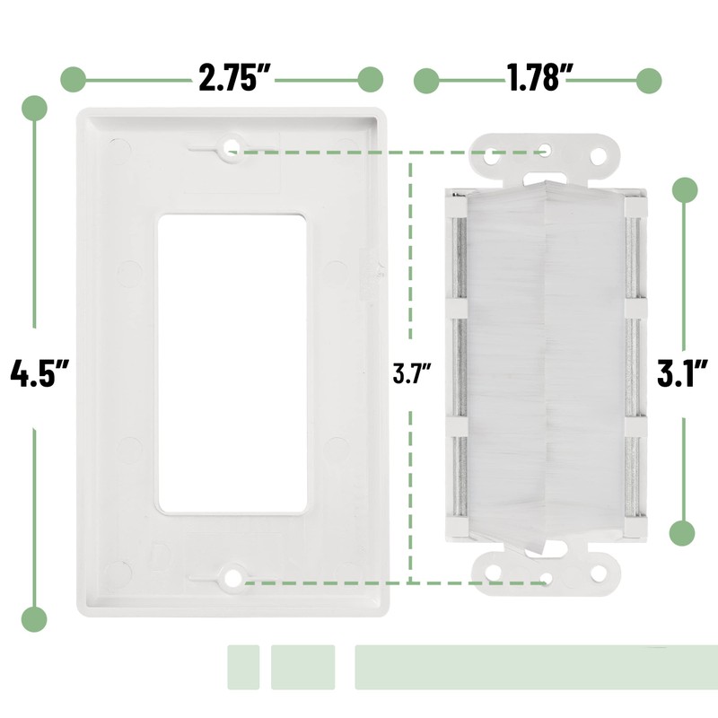 Bates Choice - single brush wall plate