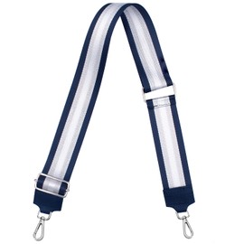 Gloop Shoulder Strap for Bags, Wide Shoulder Strap, Adjustable 5 cm, DIY Accessories with Carabiner Hook, Handbag Strap, Shoulder Strap for Men and Women, Dark Blue/Silver, One Size