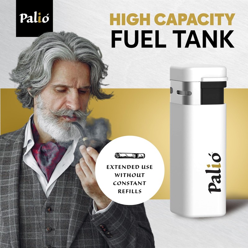 Palió Treo Triple Jet Flame Butane Torch Lighter, White |