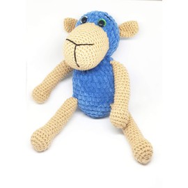 Ambersky Knitted Handmade Blue Sheep 8.7 inches
