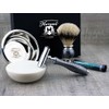 Silver Antique 4 Piece Premium Selection - Shaving Set for